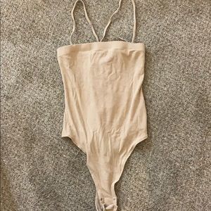 Tan Lace Up Bodysuit